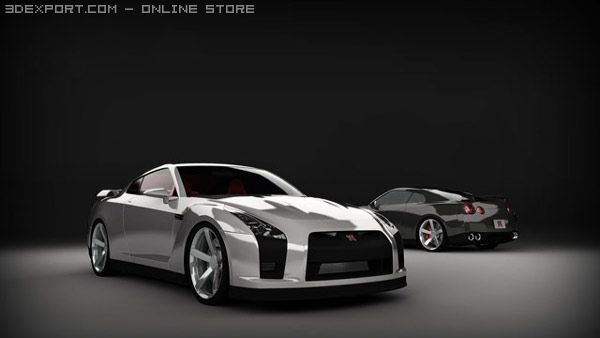 nissan gtr 2009 3D Model .c4d .max .obj .3ds .fbx .stl .blend 