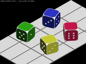 &ccedil;ocuklar i&ccedil;in zar tabureleri 3D Model