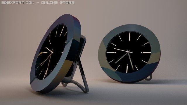 swiza alarm desk clock Model 3D .c4d .max .obj .3ds .fbx .stl .blend 