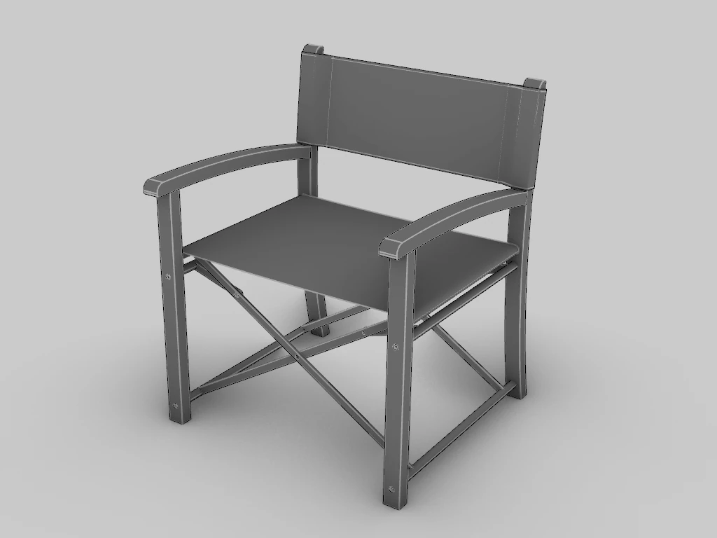 Director chair 3D Model .c4d .max .obj .3ds .fbx .stl .blend 