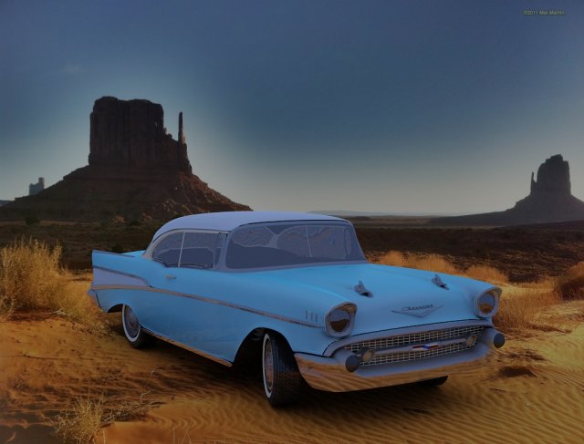 rigged 1957 chevrolet 3D Модель .c4d .max .obj .3ds .fbx .stl .blend