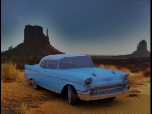 rigged 1957 chevrolet Modèle 3D
