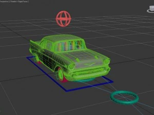 rigged 1957 chevrolet 3D Model
