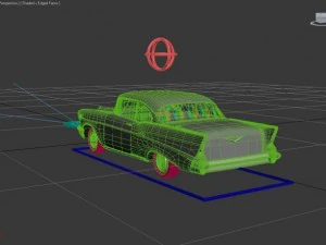 rigged 1957 chevrolet 3D Model