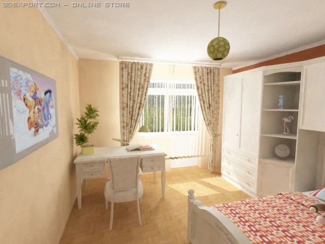 kid room 3D Model .c4d .max .obj .3ds .fbx .stl .blend