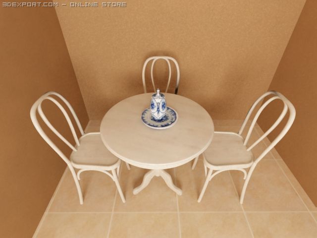 cofee table and chairs Modello 3D .c4d .max .obj .3ds .fbx .stl .blend 