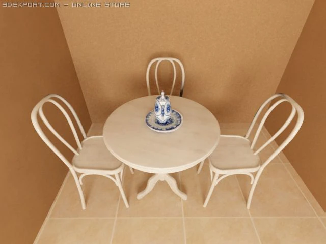 cofee table and chairs 3D Model .c4d .max .obj .3ds .fbx .stl .blend 