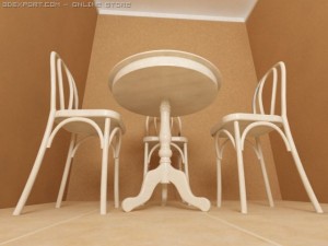 cofee table and chairs Modello 3D