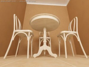 cofee table and chairs 3D Model