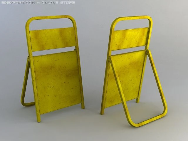 advertising board 3D Model .c4d .max .obj .3ds .fbx .stl .blend 