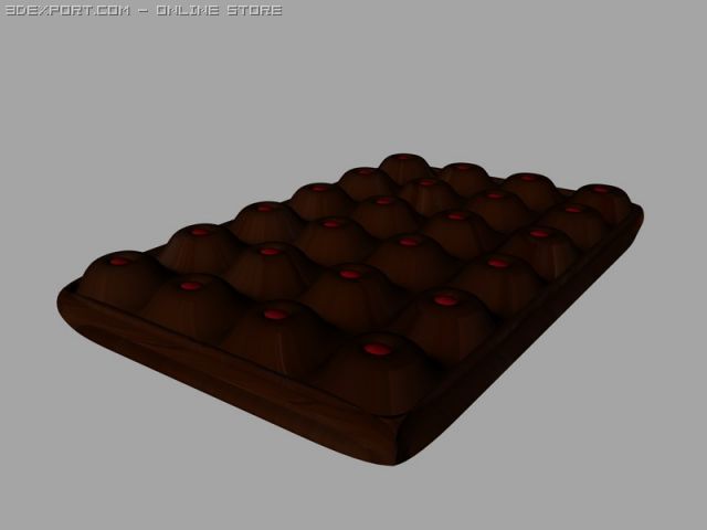 a chocolate bar filled with cherries 3D-Modell .c4d .max .obj .3ds .fbx .stl .blend 