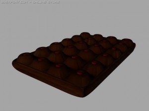 a chocolate bar filled with cherries 3D Model