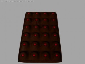 a chocolate bar filled with cherries 3D-Modell