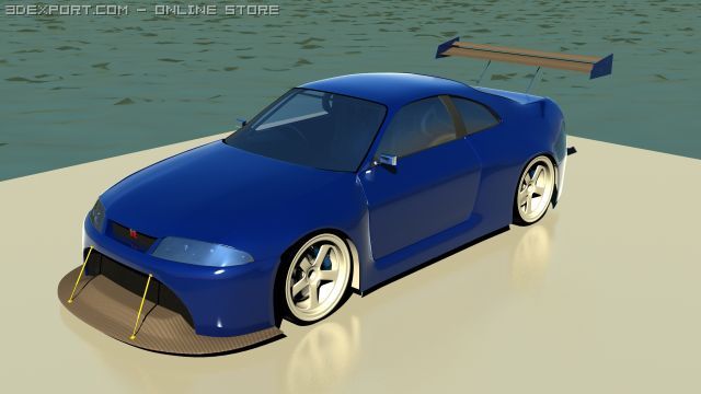 nissan skyline r33 tuned 3D Model .c4d .max .obj .3ds .fbx .stl .blend 