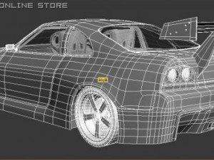 nissan skyline r33 tuned 3D Model