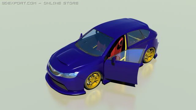 subaru impreza 3D Model .c4d .max .obj .3ds .fbx .stl .blend