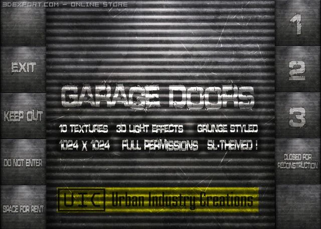 uic grunge garage door textures vol1 CG Textures .c4d .max .obj .3ds .fbx .stl .blend 