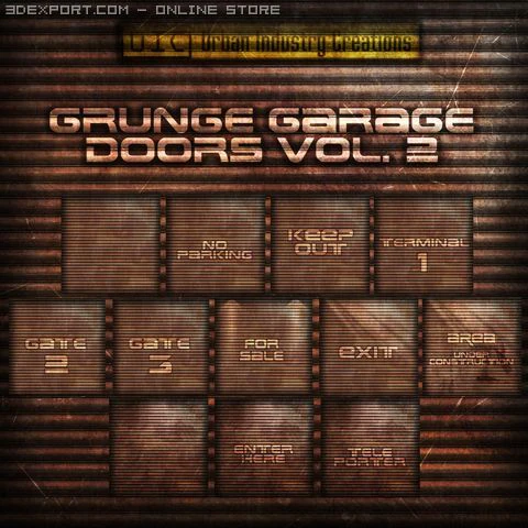 uic grunge garage door textures vol2 CG Textures .c4d .max .obj .3ds .fbx .stl .blend 