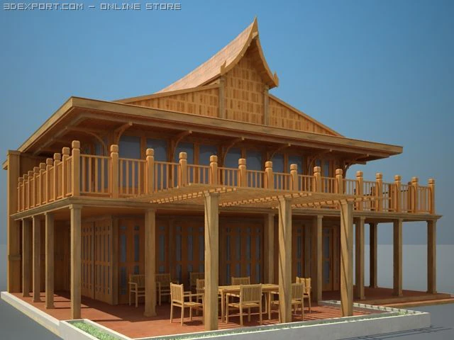 villa 3D Model .c4d .max .obj .3ds .fbx .stl .blend