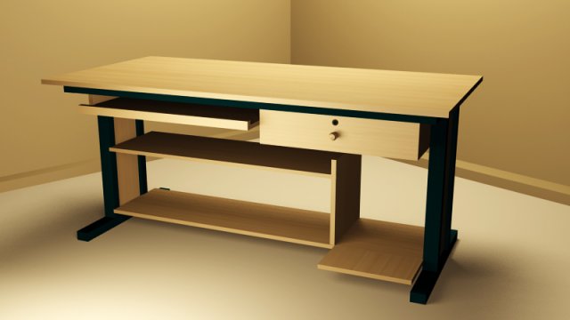 computer table 3D 模型 .c4d .max .obj .3ds .fbx .stl .blend 