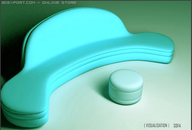 sof&aacute; de design Modelo 3D .c4d .max .obj .3ds .fbx .stl .blend 