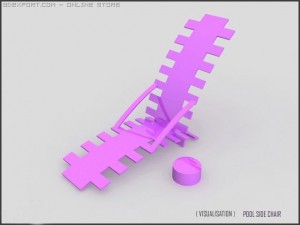 poolside or beach chair 3D-Modell