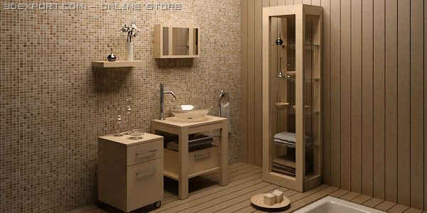 bathroom 3D Model .c4d .max .obj .3ds .fbx .stl .blend 