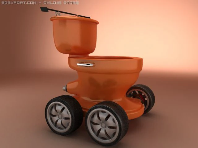 concept toilet car 3D Model .c4d .max .obj .3ds .fbx .stl .blend 