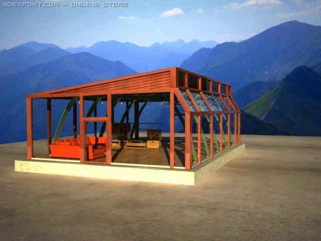 bamboo house 3D Model .c4d .max .obj .3ds .fbx .stl .blend 