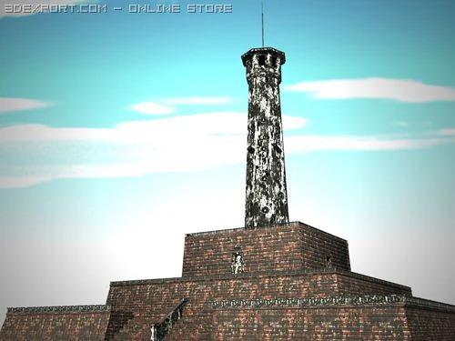 flagtower 3D Model .c4d .max .obj .3ds .fbx .stl .blend 