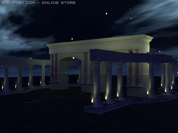 gate night 3D Model .c4d .max .obj .3ds .fbx .stl .blend