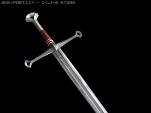 medieval long sword game ready with 3 lods Model 3D