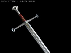 Mittelalterliches Langschwertspiel f&uuml;r 3 Kinder 3D Modell