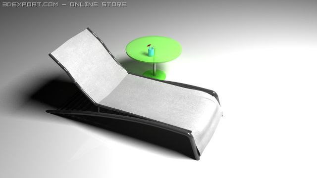 chaise longue 3D 模型 .c4d .max .obj .3ds .fbx .stl .blend