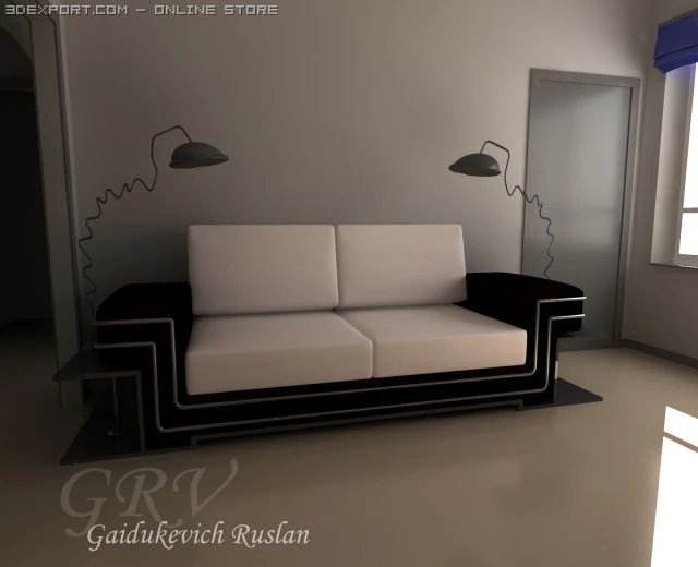 Sofa 3D Modell .c4d .max .obj .3ds .fbx .stl .blend 