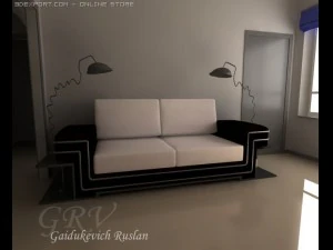 sof&aacute; Modelo 3D