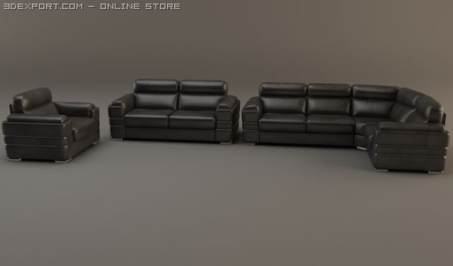 sofa and armchair 3D Model .c4d .max .obj .3ds .fbx .stl .blend