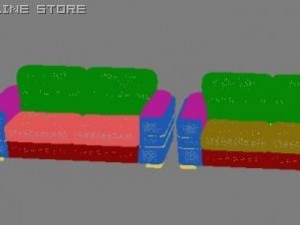 sofa and armchair 3D Model