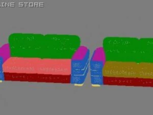 sofa and armchair 3D Model