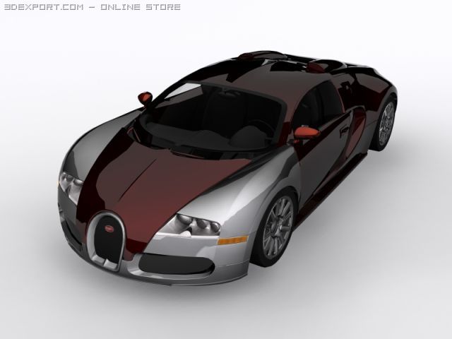 bugatti veyron 3D Model .c4d .max .obj .3ds .fbx .stl .blend 