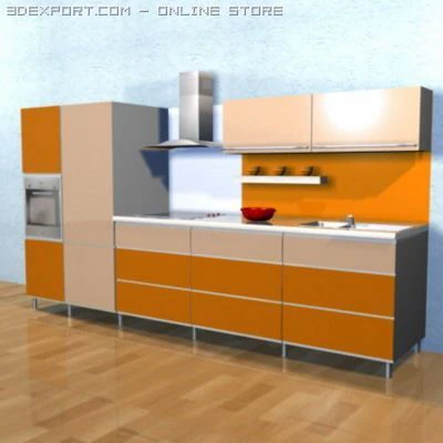 kitchen 3D Model .c4d .max .obj .3ds .fbx .stl .blend 
