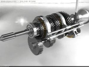 automobile manual transmission mechanism gearbox 3D Model