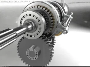 automobile manual transmission mechanism gearbox 3D Model