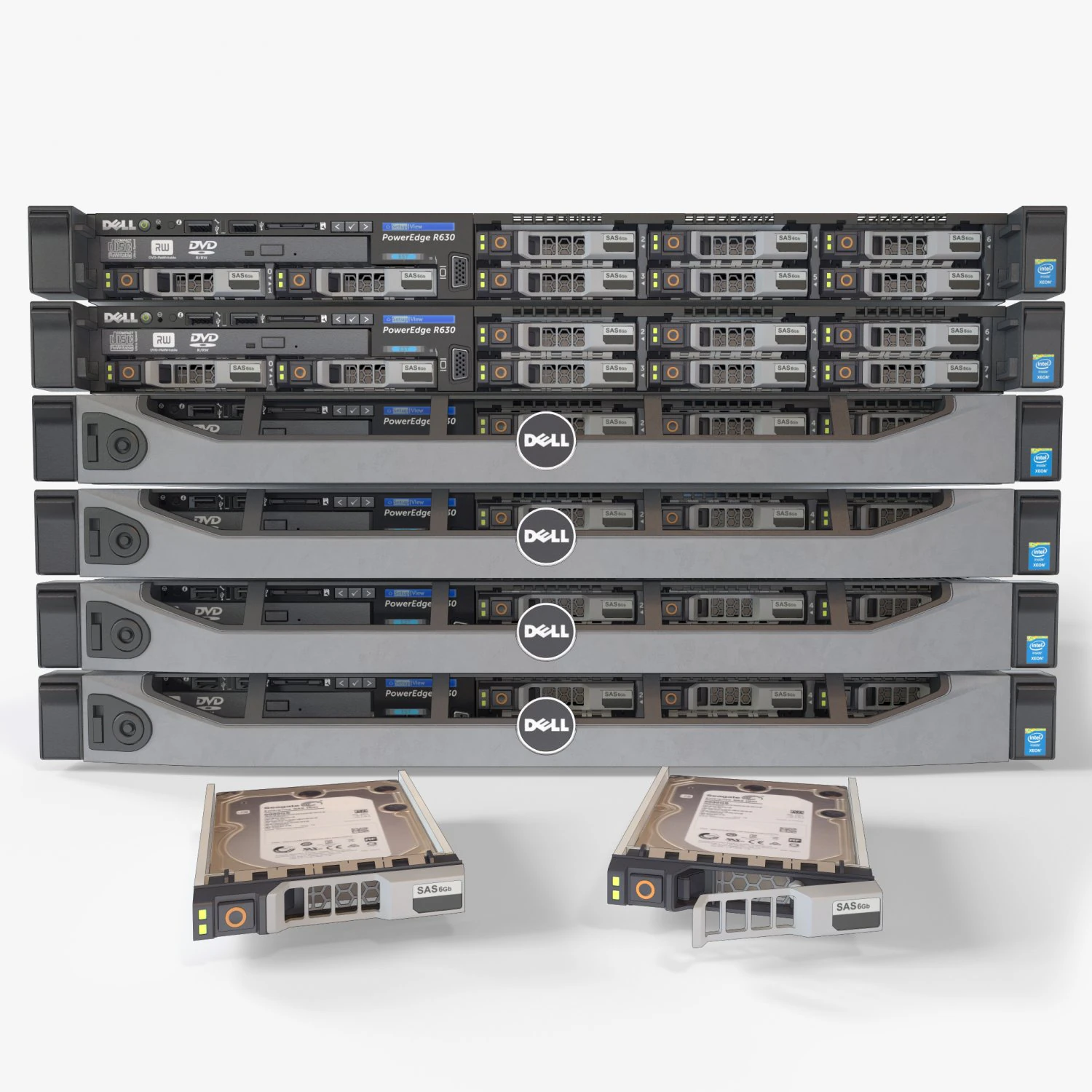 dell poweredge r630 3D Model .c4d .max .obj .3ds .fbx .stl .blend