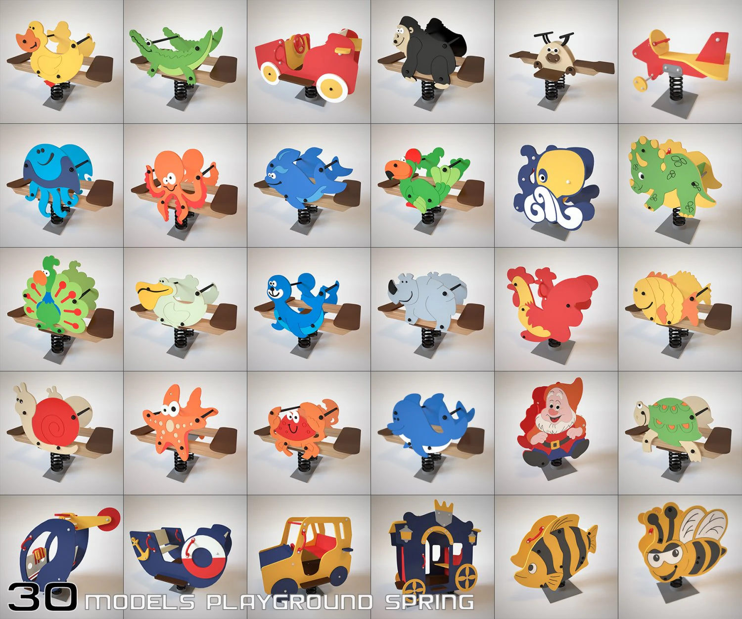 collection - playground spring 3D Model .c4d .max .obj .3ds .fbx .stl .blend 