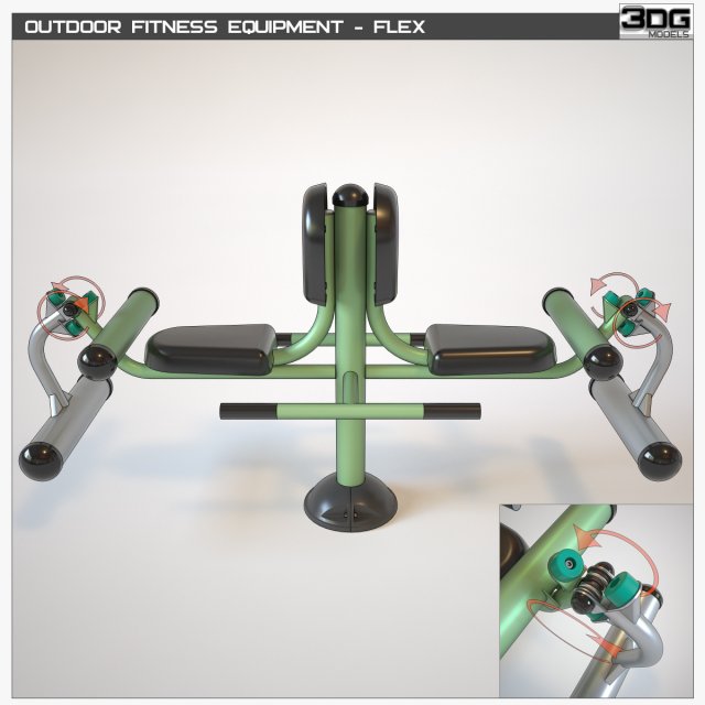 outdoor fitness equipment 01 3D Model .c4d .max .obj .3ds .fbx .stl .blend 