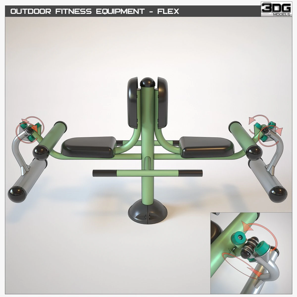 outdoor fitness equipment 01 3D Model .c4d .max .obj .3ds .fbx .stl .blend