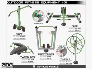 outdoor fitness equipment 01 3D Model