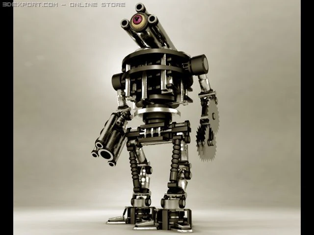 war robot 3D Model .c4d .max .obj .3ds .fbx .stl .blend 