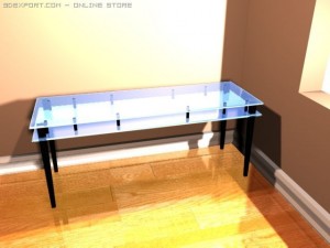 glass writing desk Modelo 3D
